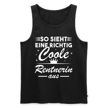 So sieht eine richtig coole Rentnerin aus - Männer Premium Bio Tank Top - Schwarz - Vorne - Michal (187cm)