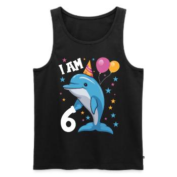 I'm 6 years old Delfine Delfin 6th birthday - Men's Premium Organic Tank Top - black - Front - AI Model Male 178 light (178cm)
