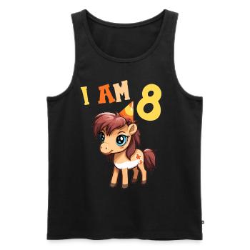 I'm 8 years old Horses Horse 8th birthday - Men's Premium Organic Tank Top - black - Front - Michal (187cm)
