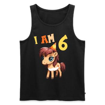 J'ai 6 ans Chevaux Cheval 6ème anniversaire - Débardeur bio Premium Homme - noir - Devant - Michal (187cm)