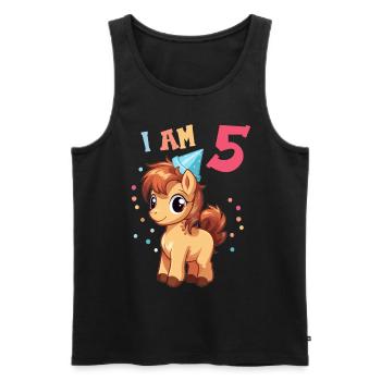 I'm 5 years old Horses Horse 5th birthday - Men's Premium Organic Tank Top - black - Front - Michal (187cm)