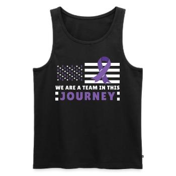 Team Journey US Flag Alzheimer's Dementia Awarenes - Männer Premium Bio Tank Top - Schwarz - Vorne - Michal (187cm)