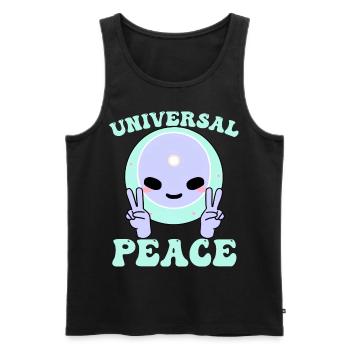 Universal Peace Cute Alien Peace Sign UFO Outer Sp - Männer Premium Bio Tank Top - Schwarz - Vorne - AI Model Male 178 light (178cm)