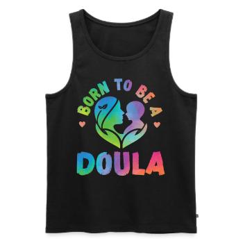 Doula Birth Worker Born To Be A - Men's Premium Organic Tank Top - black - Front - AI Model Male 178 light (178cm)