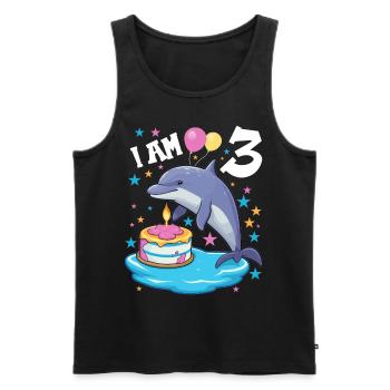I am 3 years old Dolphins Dolphin 3rd birthday - Men's Premium Organic Tank Top - black - Front - Michal (187cm)