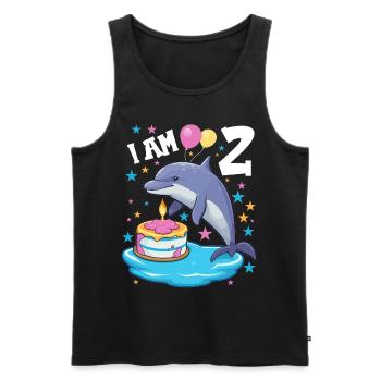 I am 2 years old Dolphins Dolphin 2nd birthday - Men's Premium Organic Tank Top - black - Front - Michal (187cm)