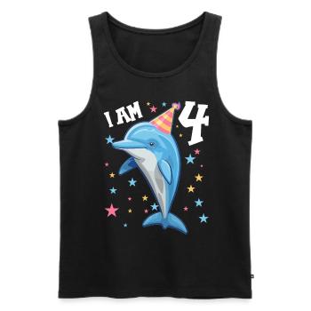 I'm 4 Years Old Dolphins Dolphin 4th Birthday - Men's Premium Organic Tank Top - black - Front - Michal (187cm)