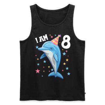 J’ai 8 ans Dauphins Dauphin 8e anniversaire - Débardeur bio Premium Homme - noir - Devant - Michal (187cm)