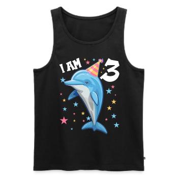 I am 3 years old Dolphins Dolphin 3rd birthday - Men's Premium Organic Tank Top - black - Front - Michal (187cm)