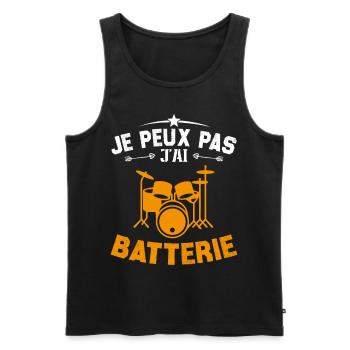 I can't I have battery - Men's Premium Organic Tank Top - black - Front - AI Model Male 178 light (178cm)