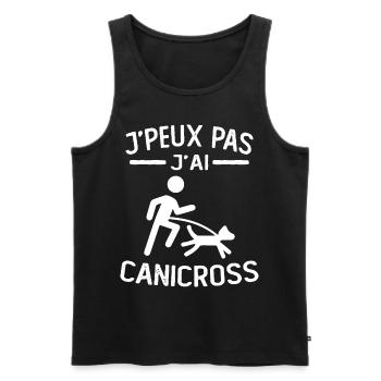Je Peux Pas J'ai canicross canicross humour - Débardeur bio Premium Homme - noir - Devant - Michal (187cm)