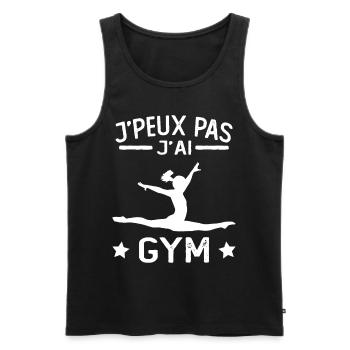 je peux pas j ai gym humour sport - Débardeur bio Premium Homme - noir - Devant - AI Model Male 178 light (178cm)
