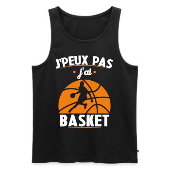 J'peux pas j'ai basket - Débardeur bio Premium Homme - noir - Devant - Michal (187cm)