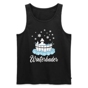 Winterbader Eisbaden Eisbad Spruch - Männer Premium Bio Tank Top - Schwarz - Vorne - AI Model Male 178 light (178cm)