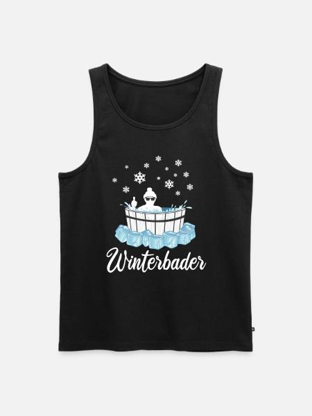 Winterbader Eisbaden Eisbad Spruch - Männer Premium Bio Tank Top - Schwarz