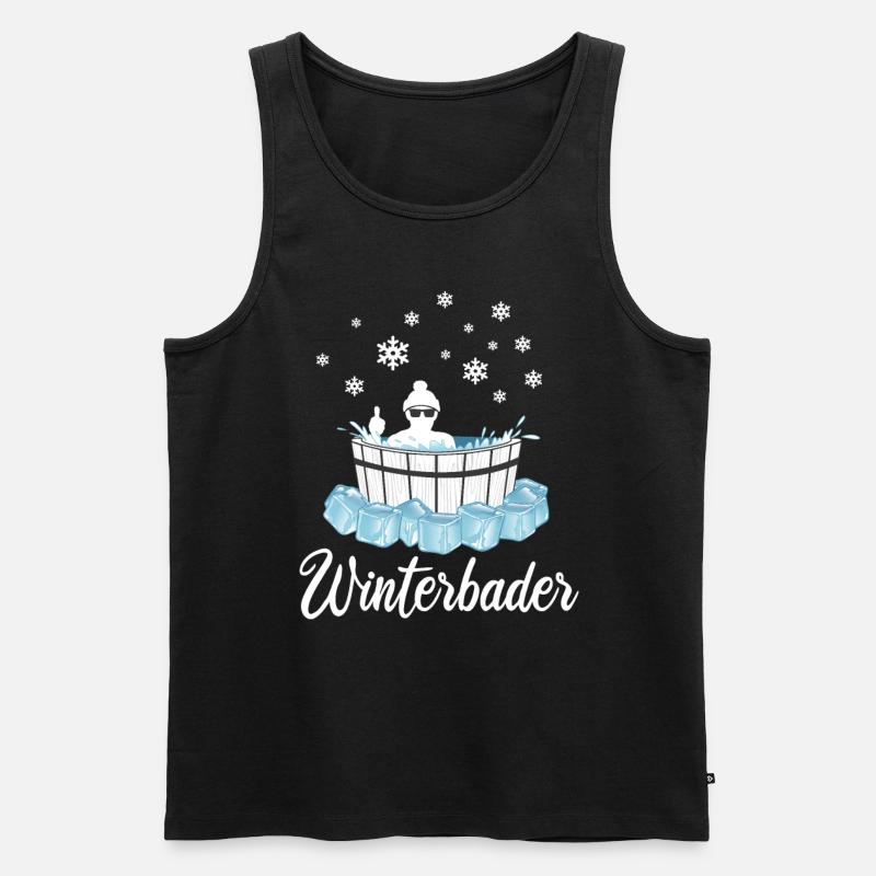 Winterbader Eisbaden Eisbad Spruch - Männer Premium Bio Tank Top - Schwarz