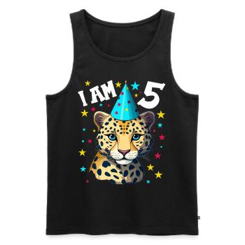 Ich bin 5 Jahre alt Leoparde Leopard 5. Geburtstag - Männer Premium Bio Tank Top - Schwarz - Vorne - Michal (187cm)