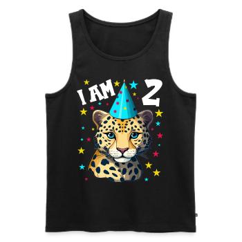 2nd Birthday I'm 2 Years Old Leopard Leopard - Men's Premium Organic Tank Top - black - Front - Michal (187cm)