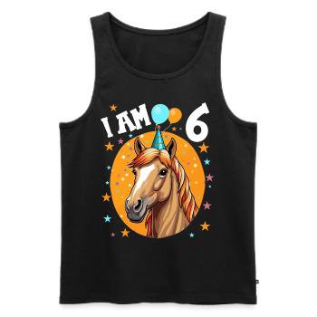 J’ai 6 ans Chevaux Cheval 6e anniversaire - Débardeur bio Premium Homme - noir - Devant - Michal (187cm)