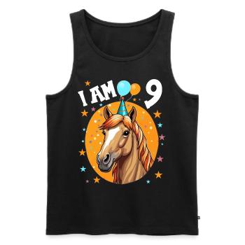 J’ai 9 ans Chevaux Cheval 9e anniversaire - Débardeur bio Premium Homme - noir - Devant - Michal (187cm)