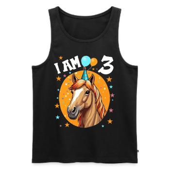 Ich bin 3 Jahre alt Pferde Pferd 3. Geburtstag - Männer Premium Bio Tank Top - Schwarz - Vorne - Michal (187cm)