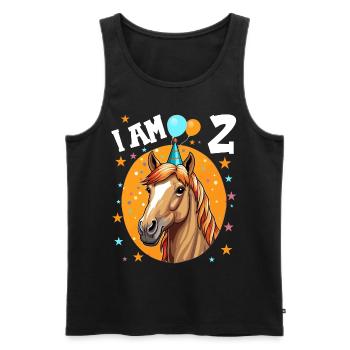 I Am 2 Years Old Horses Horse 2nd Birthday - Men's Premium Organic Tank Top - black - Front - Michal (187cm)