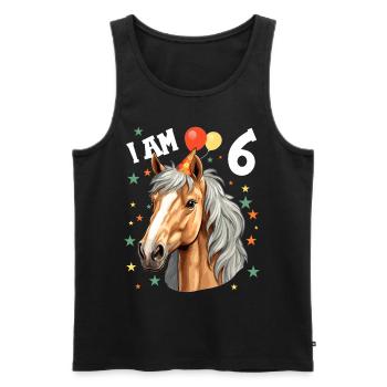Ich bin 6 Jahre alt Pferde Pferd 6. Geburtstag - Männer Premium Bio Tank Top - Schwarz - Vorne - Michal (187cm)