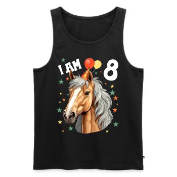 J’ai 8 ans Chevaux Cheval 8e anniversaire - Débardeur bio Premium Homme - noir - Devant - Michal (187cm)