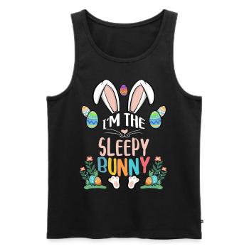Je suis le lapin endormi - Débardeur bio Premium Homme - noir - Devant - Michal (187cm)