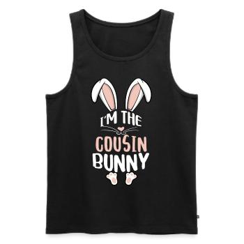 I'm The Cousin Bunny - Männer Premium Bio Tank Top - Schwarz - Vorne - Michal (187cm)