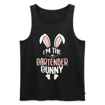 Je suis le lapin barman - Débardeur bio Premium Homme - noir - Devant - AI Model Male 178 light (178cm)