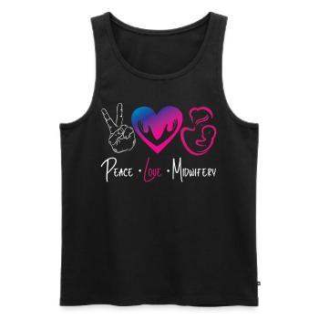 Nurse Midwife Birth Worker Peace - Männer Premium Bio Tank Top - Schwarz - Vorne - Michal (187cm)