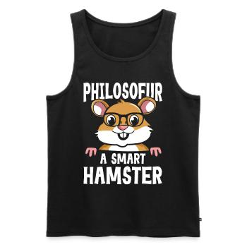 Philosofur a Smart Hamster - Männer Premium Bio Tank Top - Schwarz - Vorne - Michal (187cm)