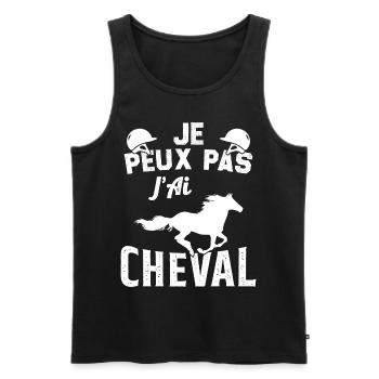 I can't I have a horse - Men's Premium Organic Tank Top - black - Front - Michal (187cm)