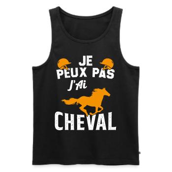 I can't I have a horse - Men's Premium Organic Tank Top - black - Front - Michal (187cm)