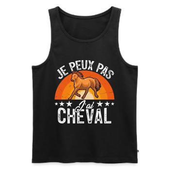 Ich kann nicht, ich habe ein Pferd - Männer Premium Bio Tank Top - Schwarz - Vorne - Michal (187cm)