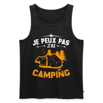 Je peux pas jai camping - Débardeur bio Premium Homme - noir - Devant - Michal (187cm)