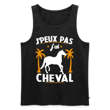Ich kann nicht, ich habe ein Pferd - Männer Premium Bio Tank Top - Schwarz - Vorne - Michal (187cm)