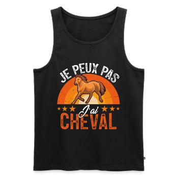 Ich kann nicht, ich habe ein Pferd - Männer Premium Bio Tank Top - Schwarz - Vorne - Michal (187cm)