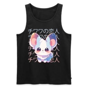 Kawaii Chihuahua Cute Japanese Anime Aesthetic Ota - Männer Premium Bio Tank Top - Schwarz - Vorne - Michal (187cm)