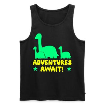 Dino Cute Adventures Await Branchiosaurus Dinosaur - Männer Premium Bio Tank Top - Schwarz - Vorne - AI Model Male 178 light (178cm)