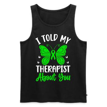 Therapy to sensitize to mental health - Men's Premium Organic Tank Top - black - Front - AI Model Male 178 light (178cm)