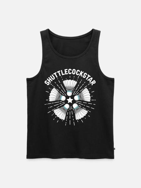 Lustiger Badmintonspieler - Männer Premium Bio Tank Top - Schwarz