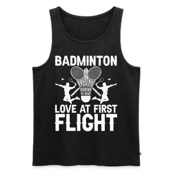 Drôle de joueur de badminton - Débardeur bio Premium Homme - noir - Devant - Michal (187cm)