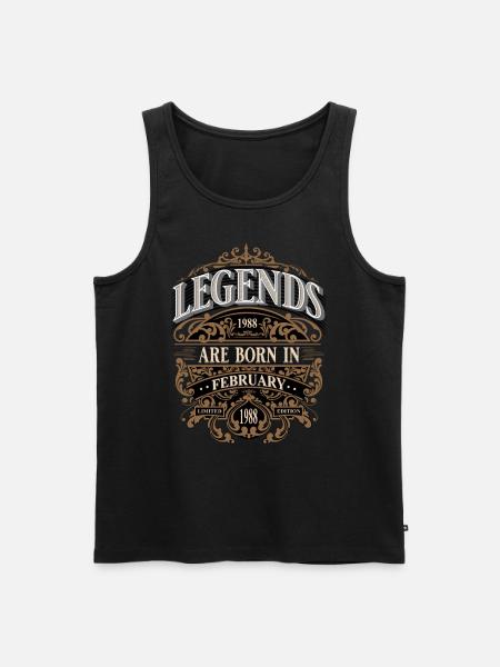 1988 Février Naissance Anniversaire Année de naissance - Débardeur bio Premium Homme - noir