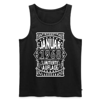Geburtstag Januar 1968, Geschenk Januar 1968. - Männer Premium Bio Tank Top - Schwarz - Vorne - Michal (187cm)