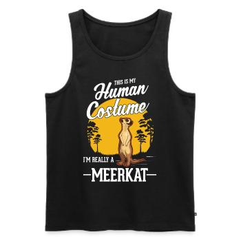 Déguisement Suricate Suricate Halloween - Débardeur bio Premium Homme - noir - Devant - AI Model Male 178 light (178cm)