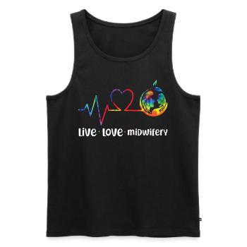 Nurse Midwife Birth Worker Live - Männer Premium Bio Tank Top - Schwarz - Vorne - Michal (187cm)