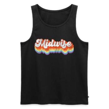 Nurse Midwife Birth Worker Retro - Männer Premium Bio Tank Top - Schwarz - Vorne - Michal (187cm)
