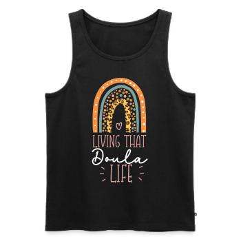 Doula Birth Worker Living That - Männer Premium Bio Tank Top - Schwarz - Vorne - Michal (187cm)